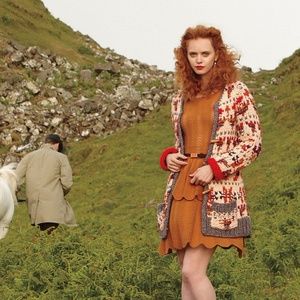 ANTHROPOLOGIE Tiered Pointelle Sweater Dress